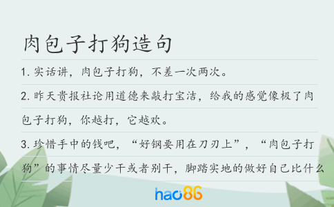 肉包子打狗造句