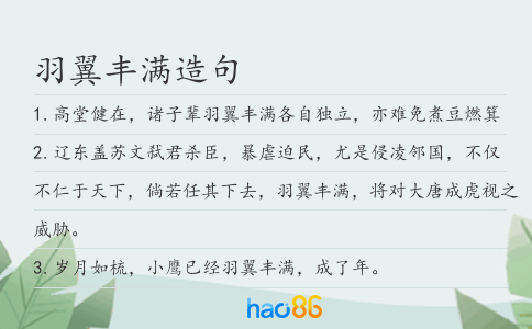 羽翼丰满造句
