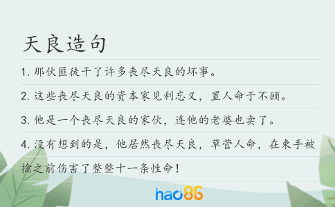 天良造句