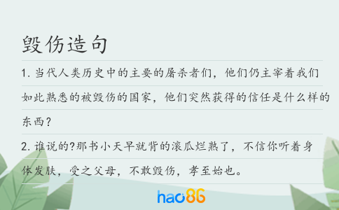 毁伤造句