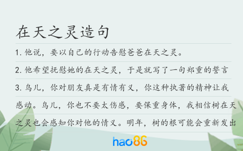 在天之灵造句