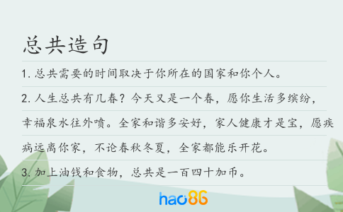 总共造句