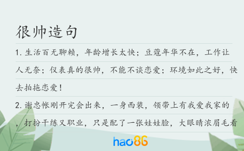 很帅造句