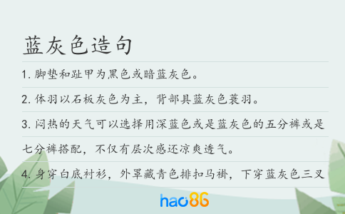 蓝灰色造句