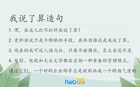 我说了算造句