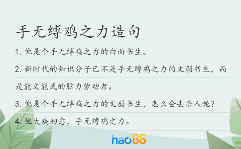 手无缚鸡之力造句
