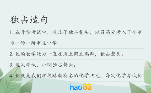 独占造句