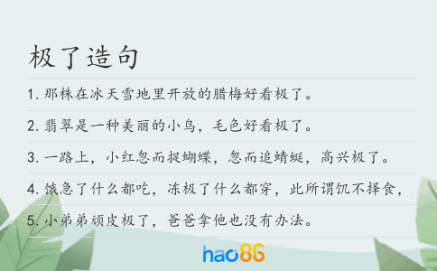 极了造句