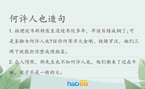 何许人也造句
