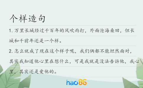 个样造句