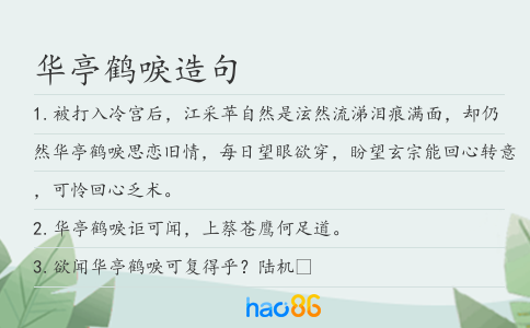 华亭鹤唳造句