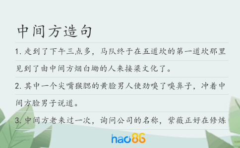 中间方造句