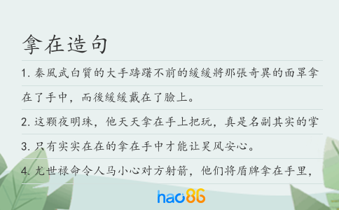 拿在造句