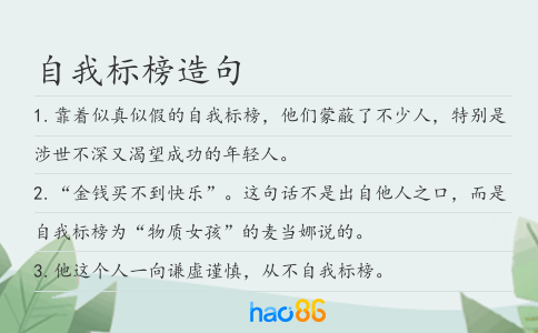 自我标榜造句