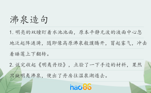沸泉造句