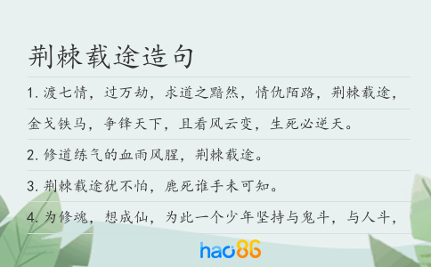荆棘载途造句