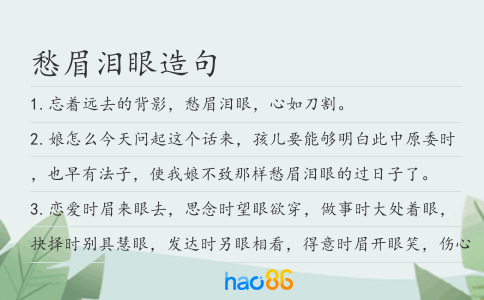 愁眉泪眼造句