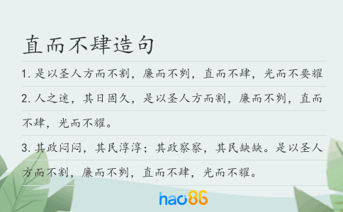 直而不肆造句