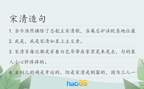 宋清造句