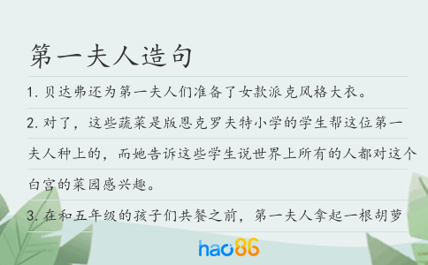 第一夫人造句