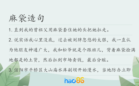 麻袋造句