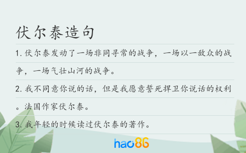 伏尔泰造句