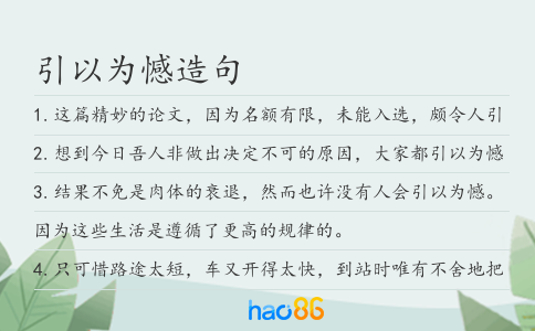 引以为憾造句