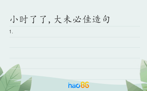 小时了了,大未必佳造句