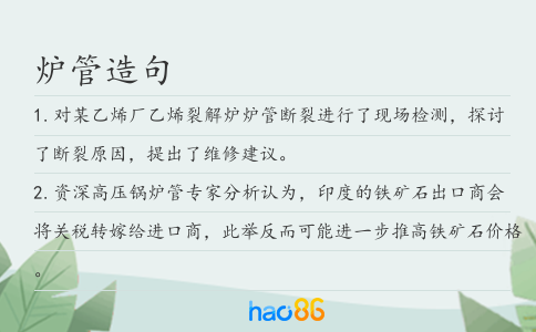 炉管造句