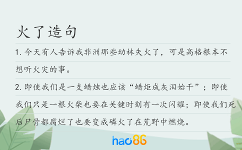 火了造句