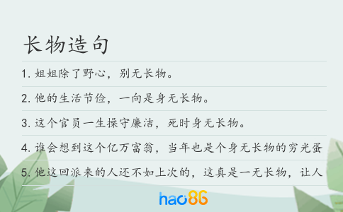 长物造句
