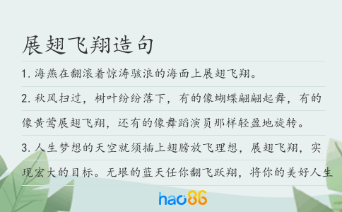 展翅飞翔造句
