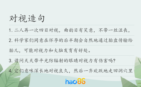 对视造句