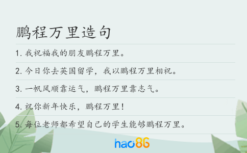 鹏程万里造句