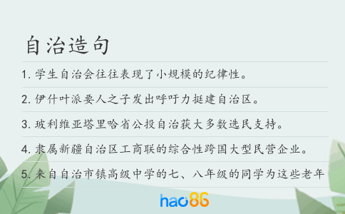 自治造句