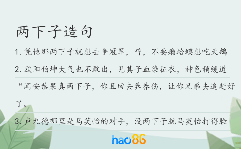 两下子造句