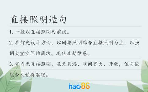 直接照明造句