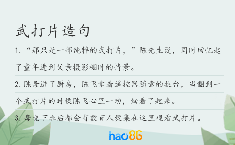 武打片造句