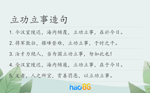 立功立事造句