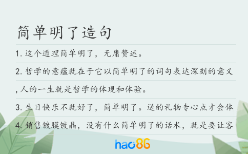 简单明了造句