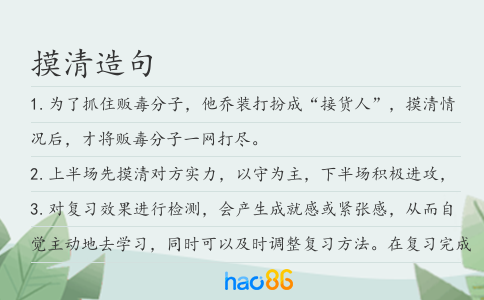 摸清造句