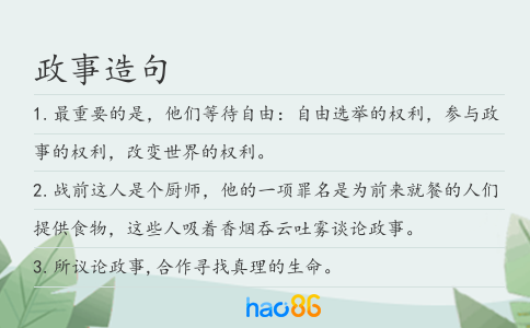 政事造句