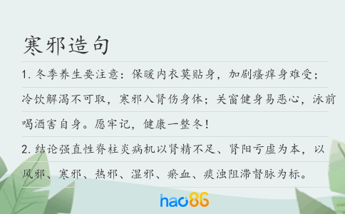 寒邪造句