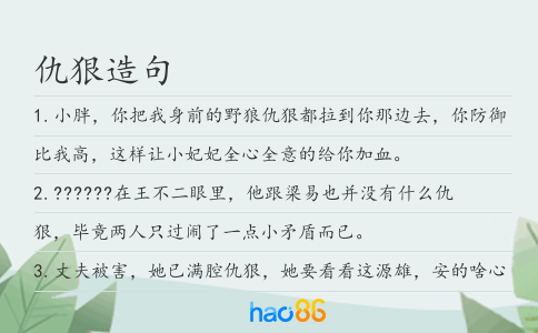 仇狠造句