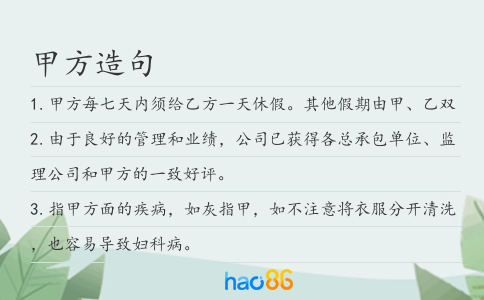 甲方造句