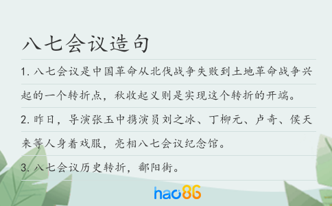 八七会议造句