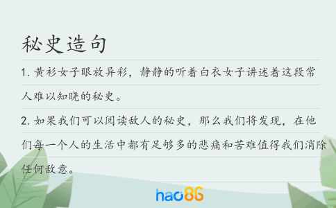 秘史造句