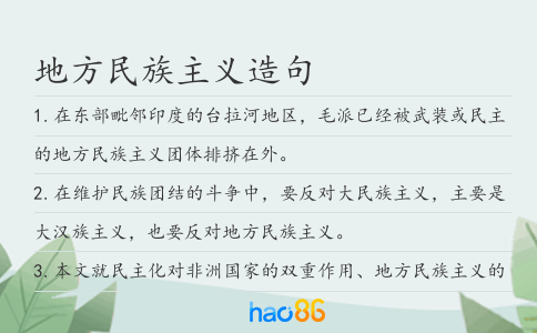 地方民族主义造句