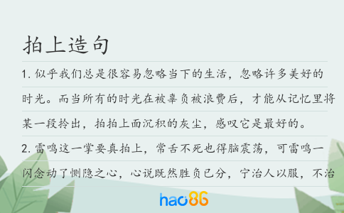 拍上造句