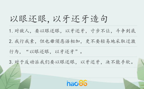 以眼还眼,以牙还牙造句
